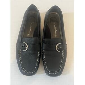 Women's Thom McAn Black Leather Slip on Loafers Dress Comfort Shoes Sz 8.5